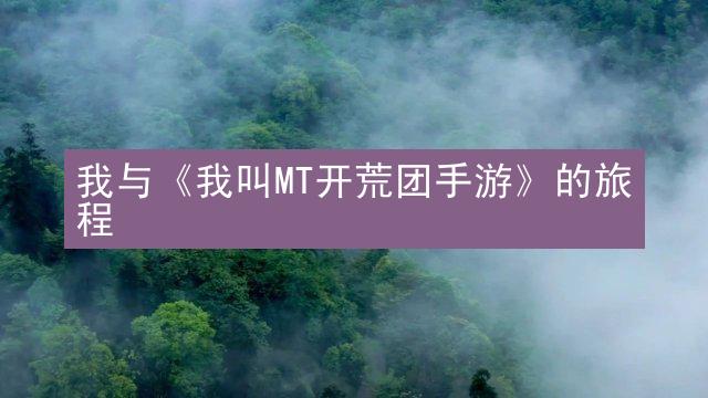 我与《我叫MT开荒团手游》的旅程