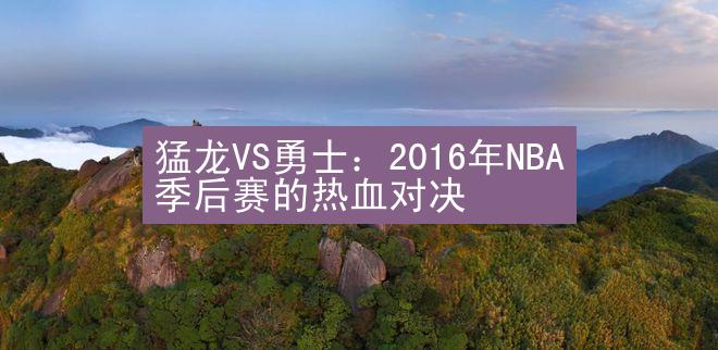 猛龙VS勇士：2016年NBA季后赛的热血对决