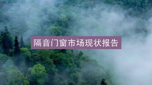 隔音门窗市场现状报告