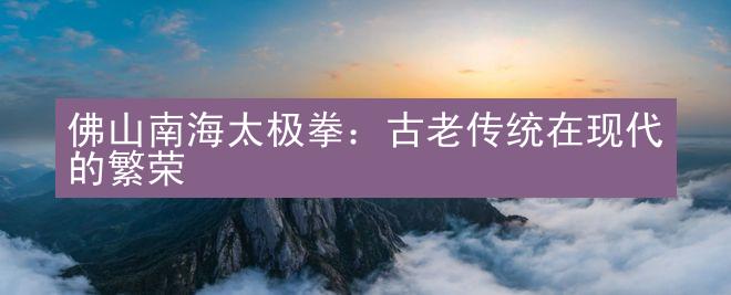 佛山南海太极拳：古老传统在现代的繁荣