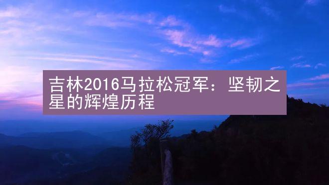 吉林2016马拉松冠军：坚韧之星的辉煌历程