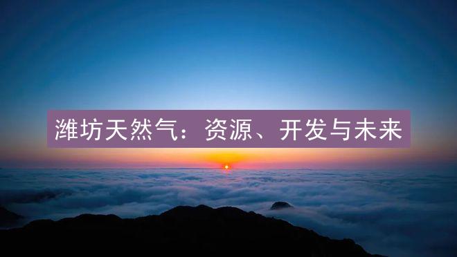 潍坊天然气：资源、开发与未来